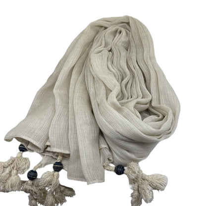 Scarvii - Large Color-Block Scarf With Fringe