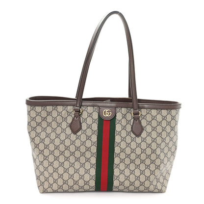 GG Supreme Monogram Medium Ophidia Shopping Tote Brown