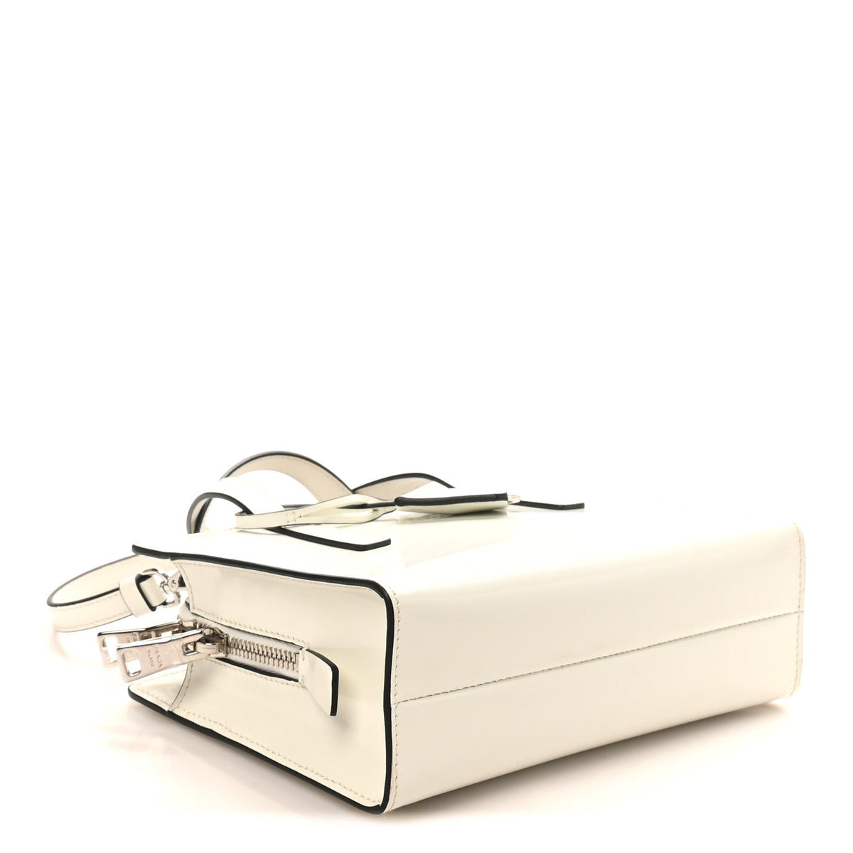 Spazzolato Mini Re-Edition 1995 Double Handle Handbag White