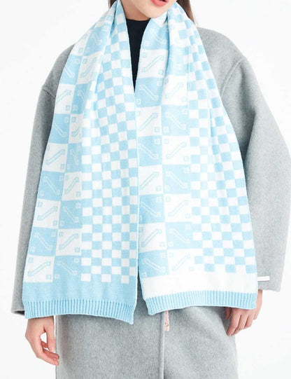 Minimalist Knit Plaid Cozy Soft Winter Scarf