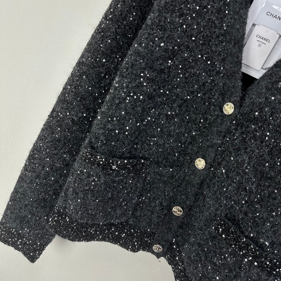 CC V-Neck Grey Cardigan Grey Knit 346012