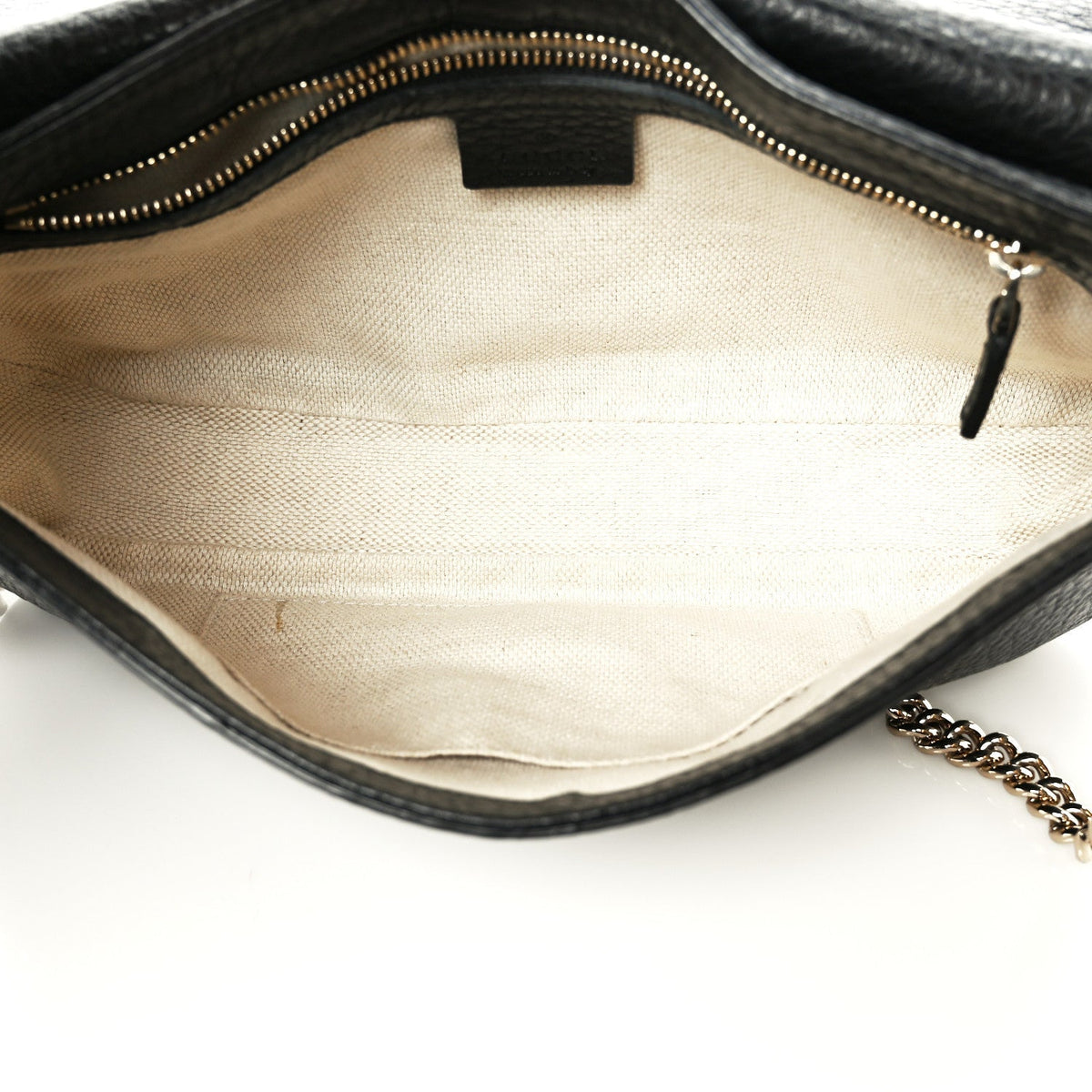 Pebbled Calfskin Medium Soho Flap Crossbody Black