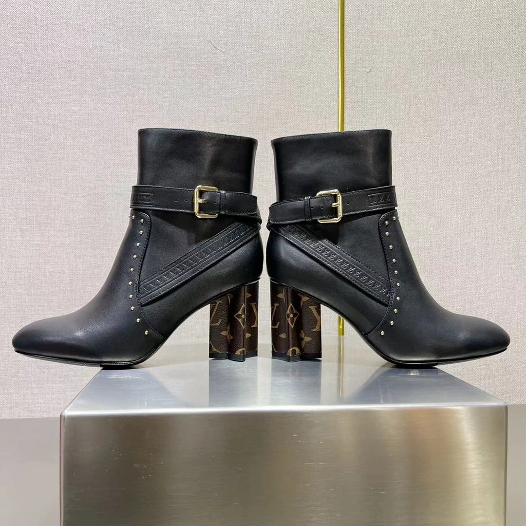LV 25s Silhouette Ankle Boot 75mm Black Cowhide