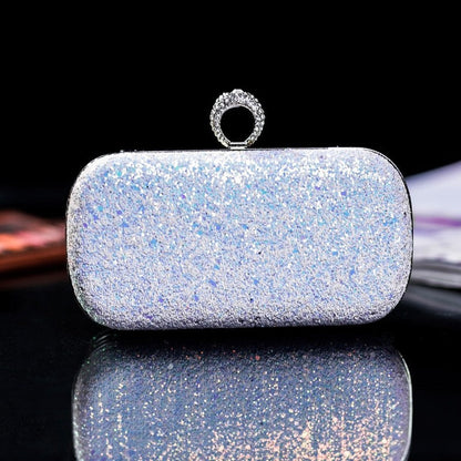 Sequined Ring Handbag Clutch Bag