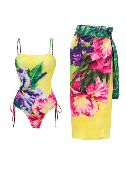 Phoebe Floral Tie-Up Swimsuit Set