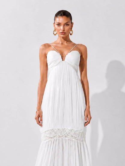 Vivienne Draped Mesh Maxi Dress
