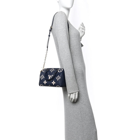 Empreinte Monogram Giant Speedy Bandouliere 20 Navy Creme