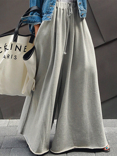 Loose Wide Leg Solid Color Casual Pants Bottoms Pants