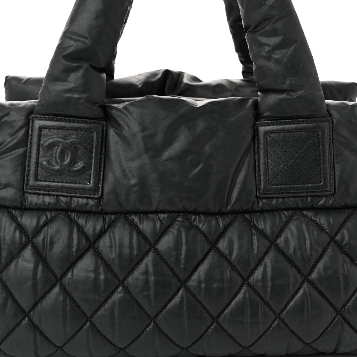 Nylon Coco Cocoon Zipped Tote Black