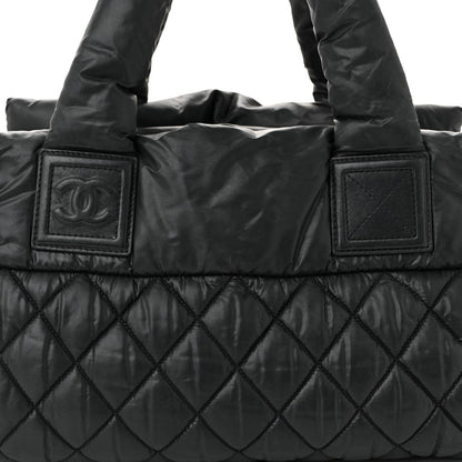 Nylon Coco Cocoon Zipped Tote Black