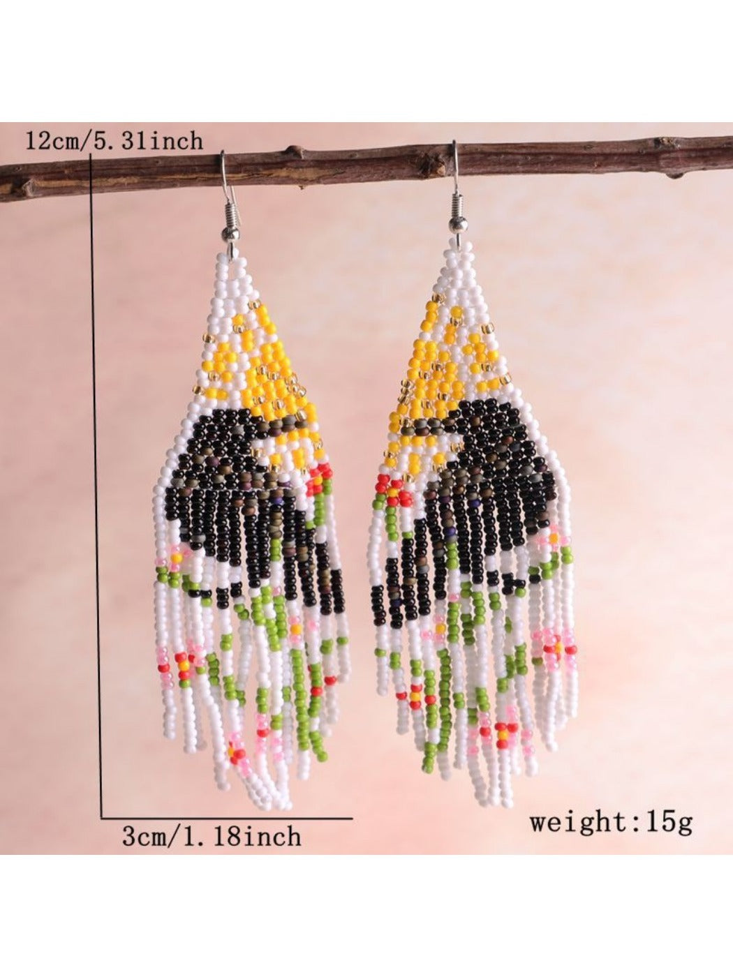 Earwish - Boho Beaded Tassel Earrings - Colorful &amp; Unique