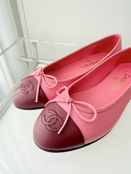 ballet flats pink mix burgundy  lambskin 566821