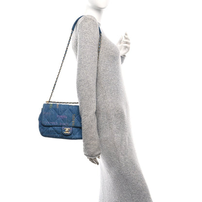 Denim Quilted Denim Large Mood Flap Blue Multicolor