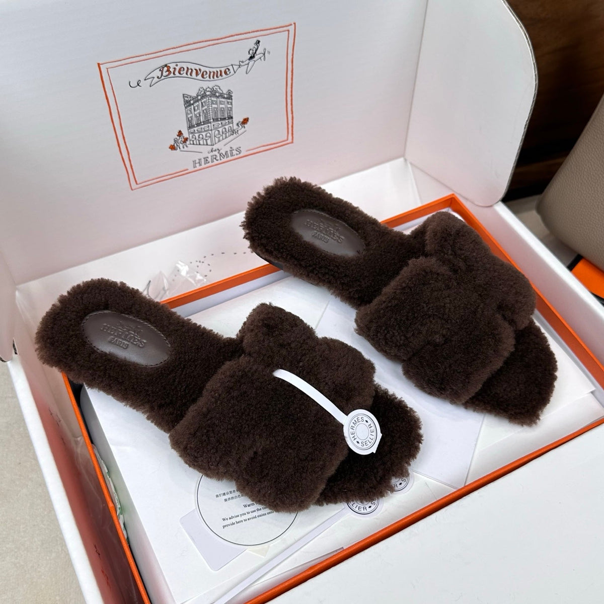 HM Oran Sandal Chocolate Wool 598201