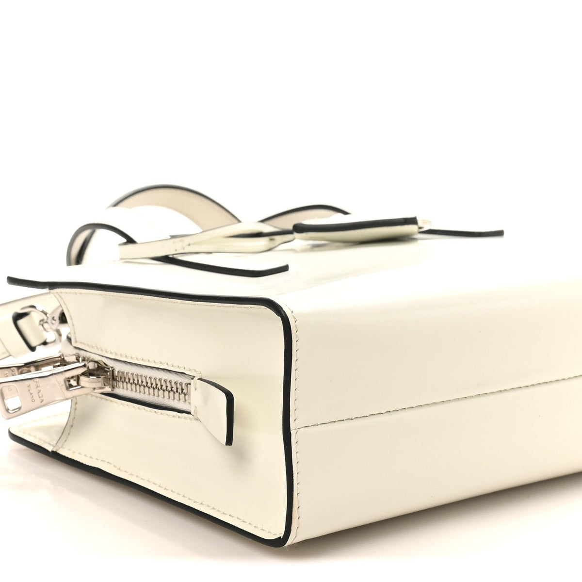 Spazzolato Mini Re-Edition 1995 Double Handle Handbag White