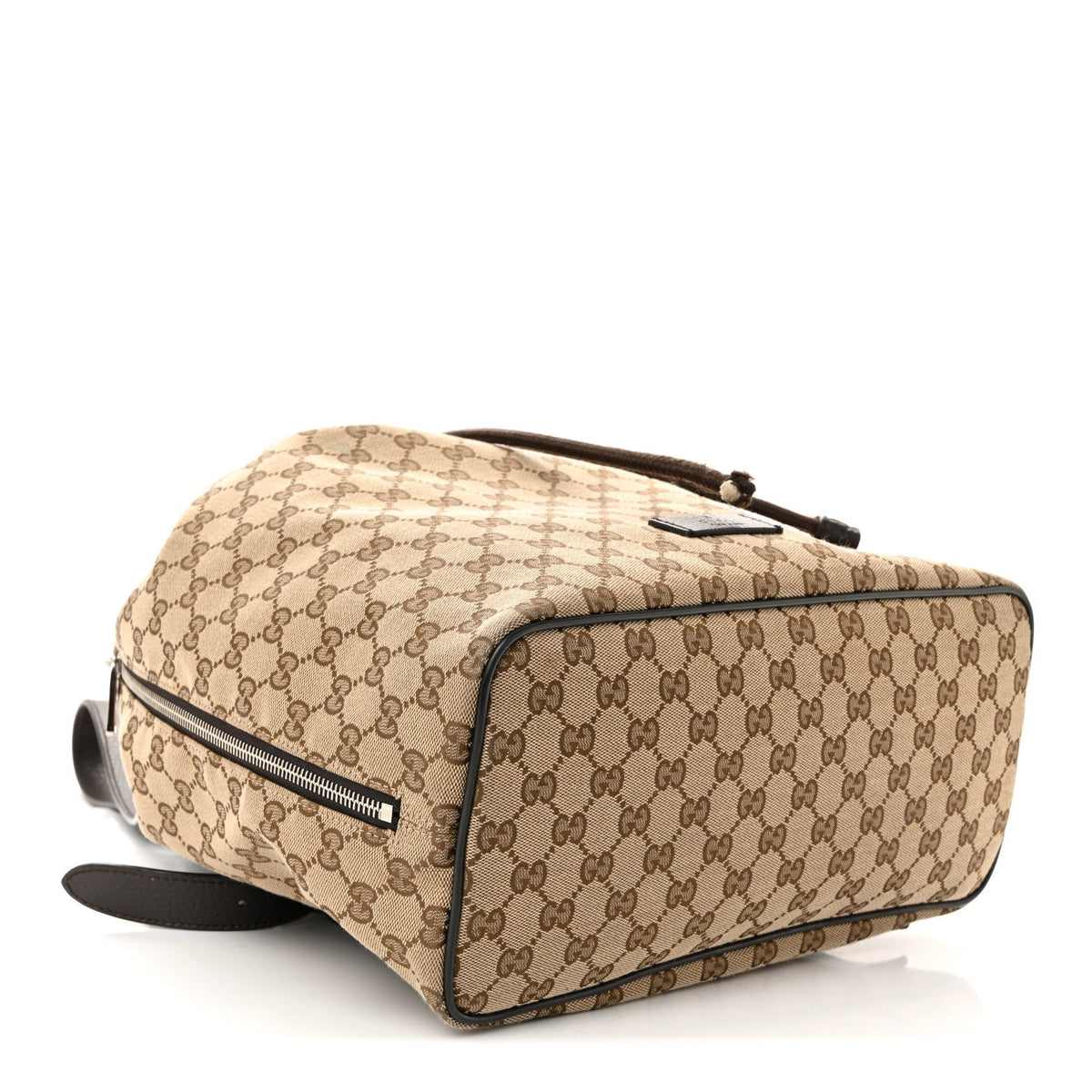 Monogram Dollar Calfskin O Drawstring Backpack Beige Ebony Testa di Moro Dark Chocolate