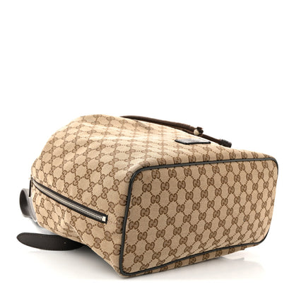 Monogram Dollar Calfskin O Drawstring Backpack Beige Ebony Testa di Moro Dark Chocolate
