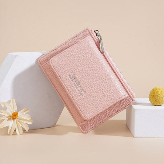 Zipper Solid Color Card Cases Wallets