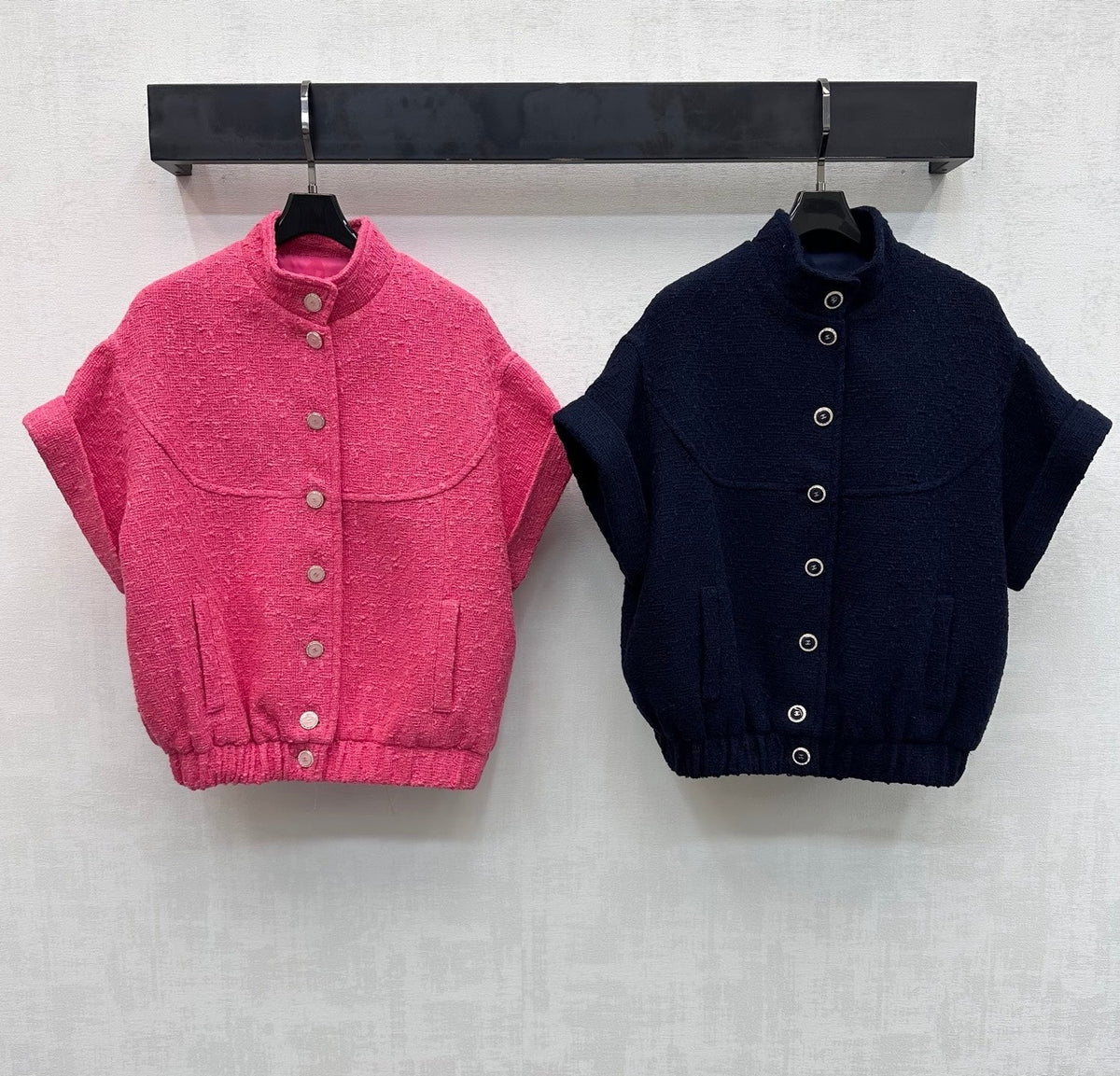 CC Jacket Short-sleeved Navy Blue Cotton 350255