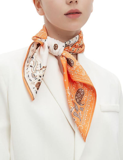 Retro Patchwork Paisley Square Satin Scarf