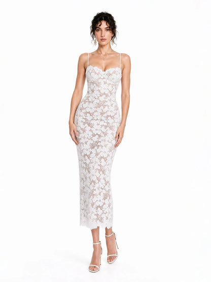 Yara Sexy Lace Bodycon Maxi Dress
