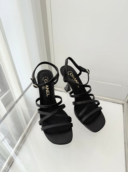 CC Cruise 25/26 Sandal 95mm Black Lambskin 597353