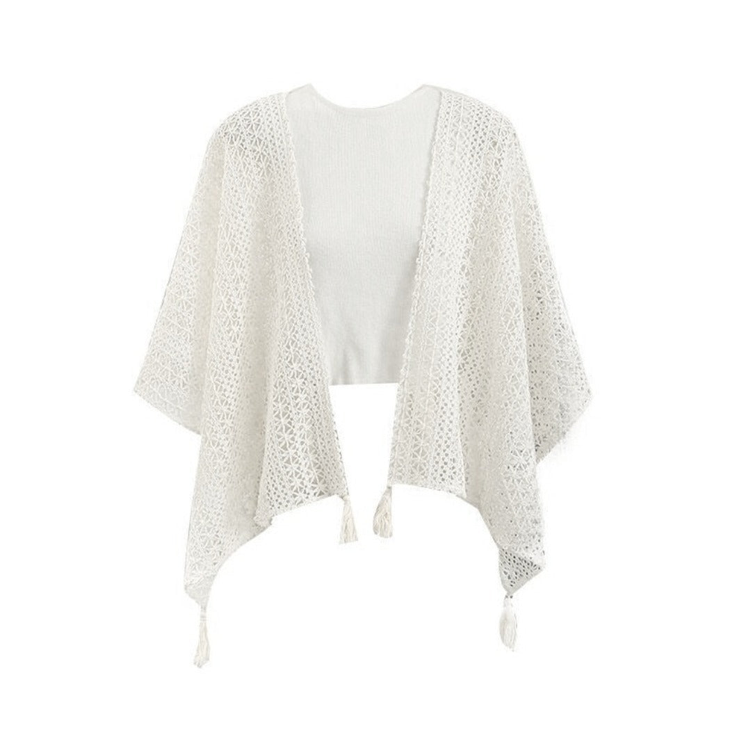 Crosa - Boho Lace Knit Cardigan Cover-Up