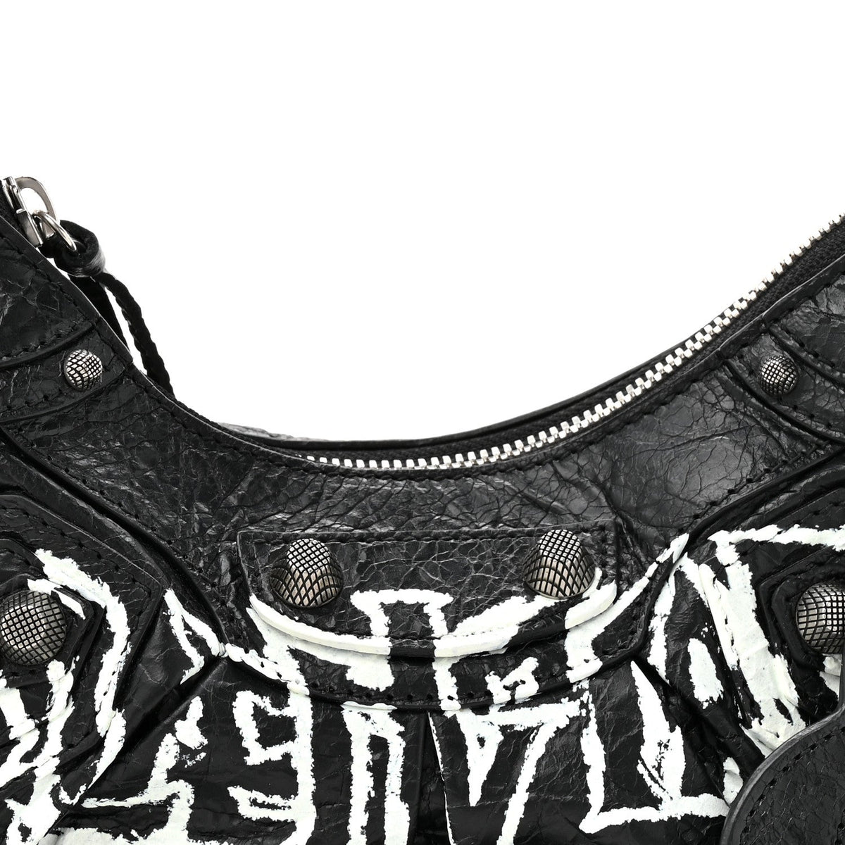 Agneau Arena Lunar New Year Graffiti Logo Le Cagole Shoulder Bag XS Black