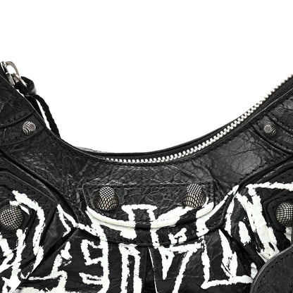 Agneau Arena Lunar New Year Graffiti Logo Le Cagole Shoulder Bag XS Black