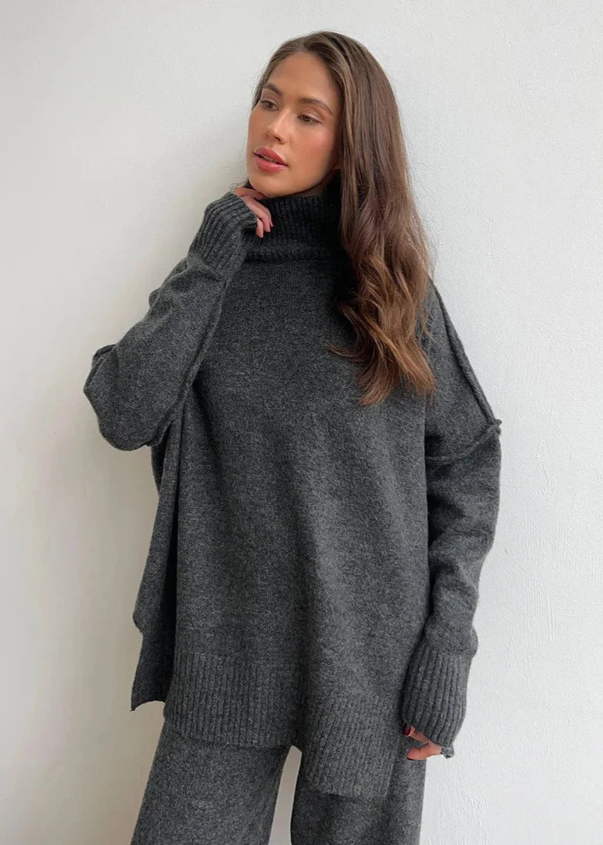 Oversized Knit Sweater and Pants Set in Soft Knit