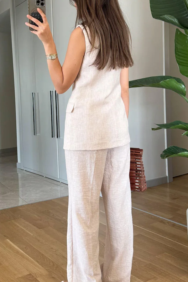 Fashion Lapel Vest \u0026 Pants Two-Piece Set