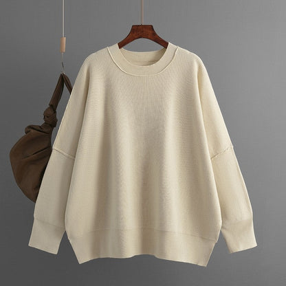 Round Neck Solid Color Loose Sweater