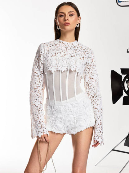 Bella Flower Corset Shorts Set