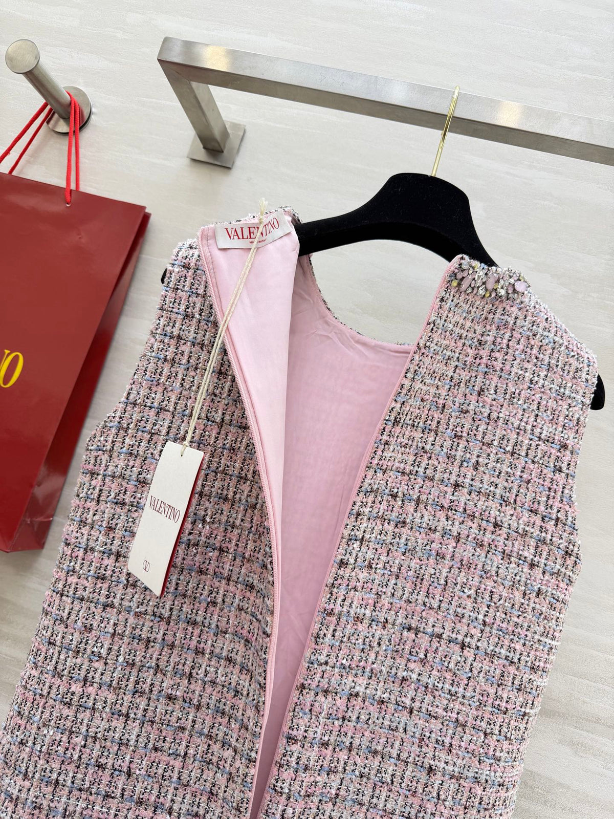 Valen 26s Dress Pink Tweed 344746