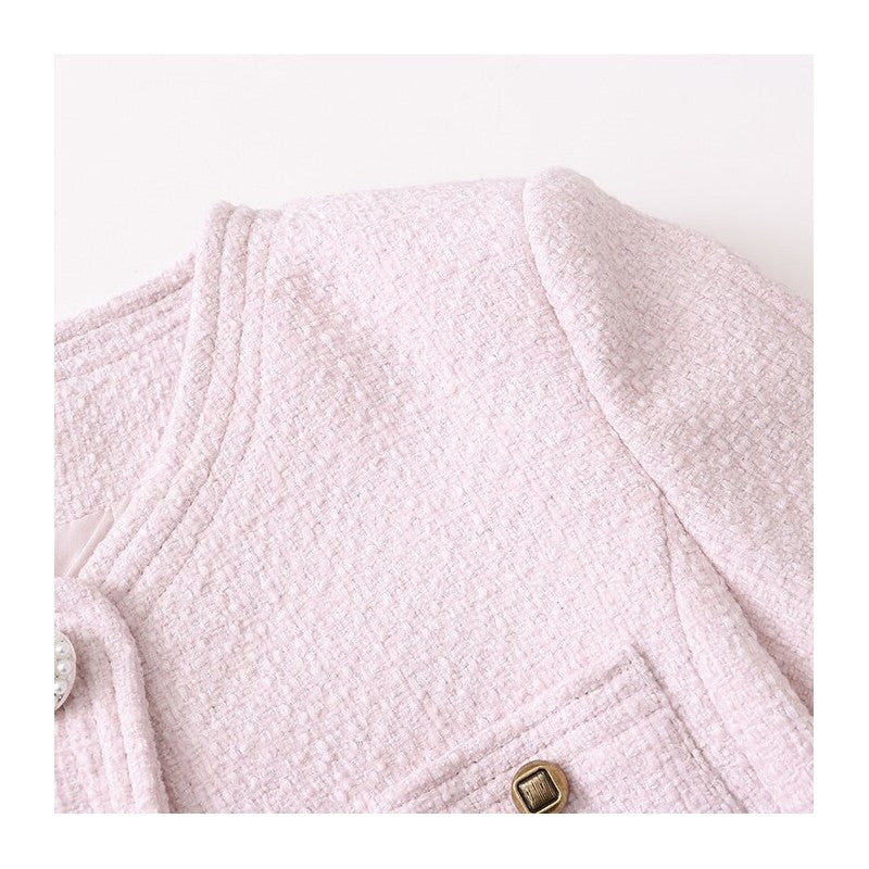 Round Neck Shoulder Padded Small Fragrance Style Jacket