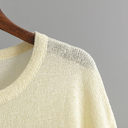 Round Neck Solid Color Loose Pullover Sweater