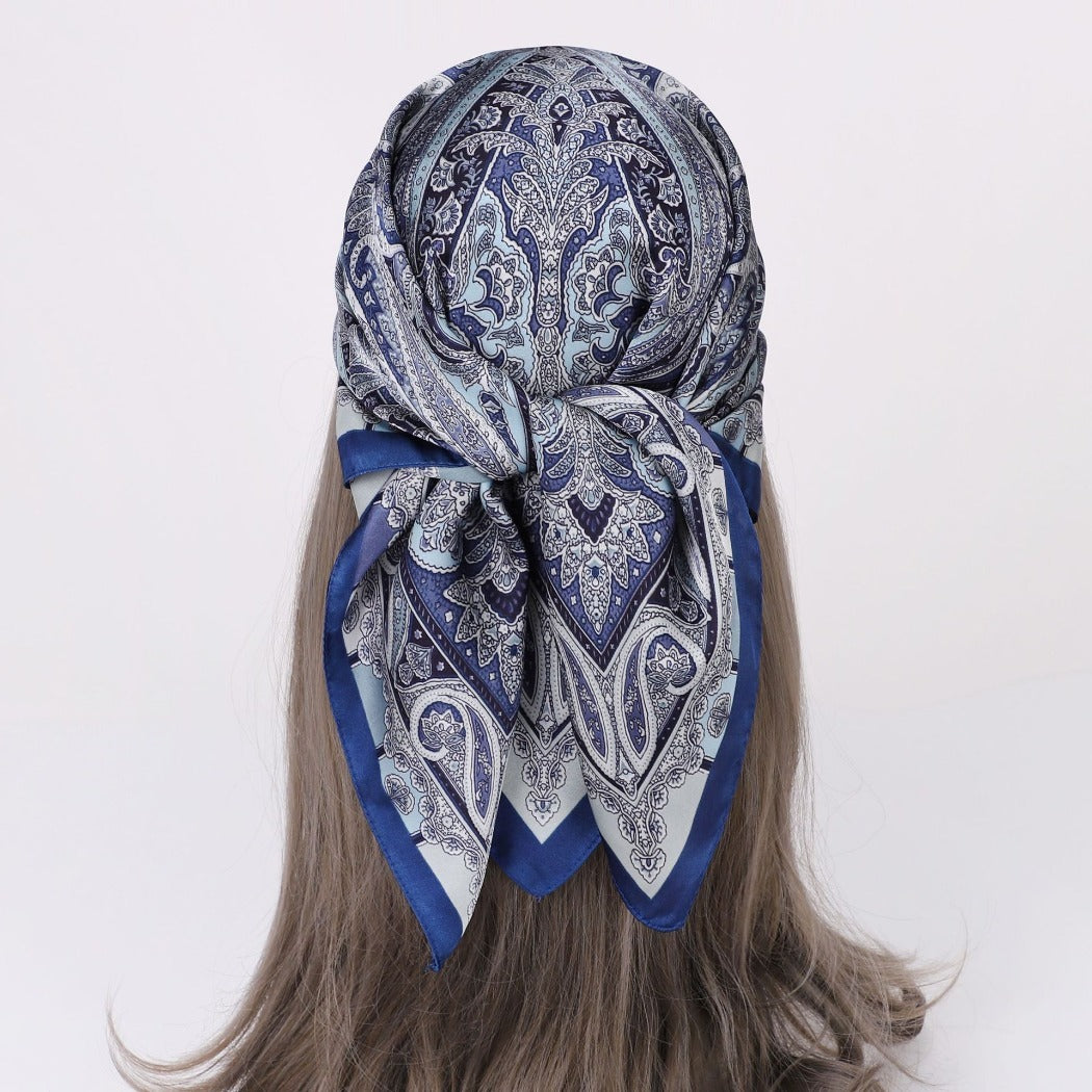 Scarvii - 27.5" Paisley Print Square Scarf - Classic&amp; Elegant