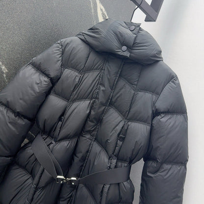 Burberry 25 Hooded Short Down Jacket with Adjustable Waist Black Polyester