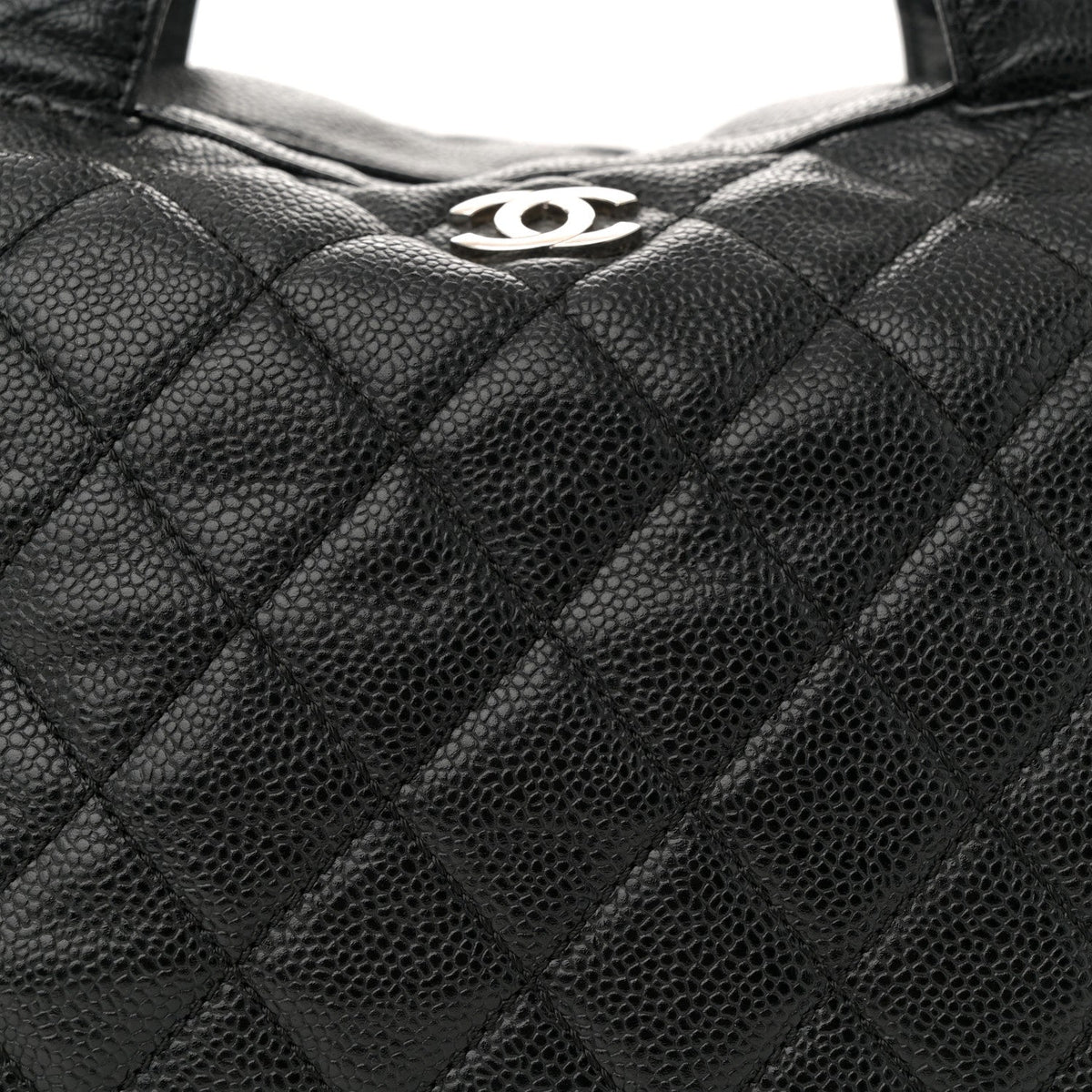 Caviar Quilted Bowler Black