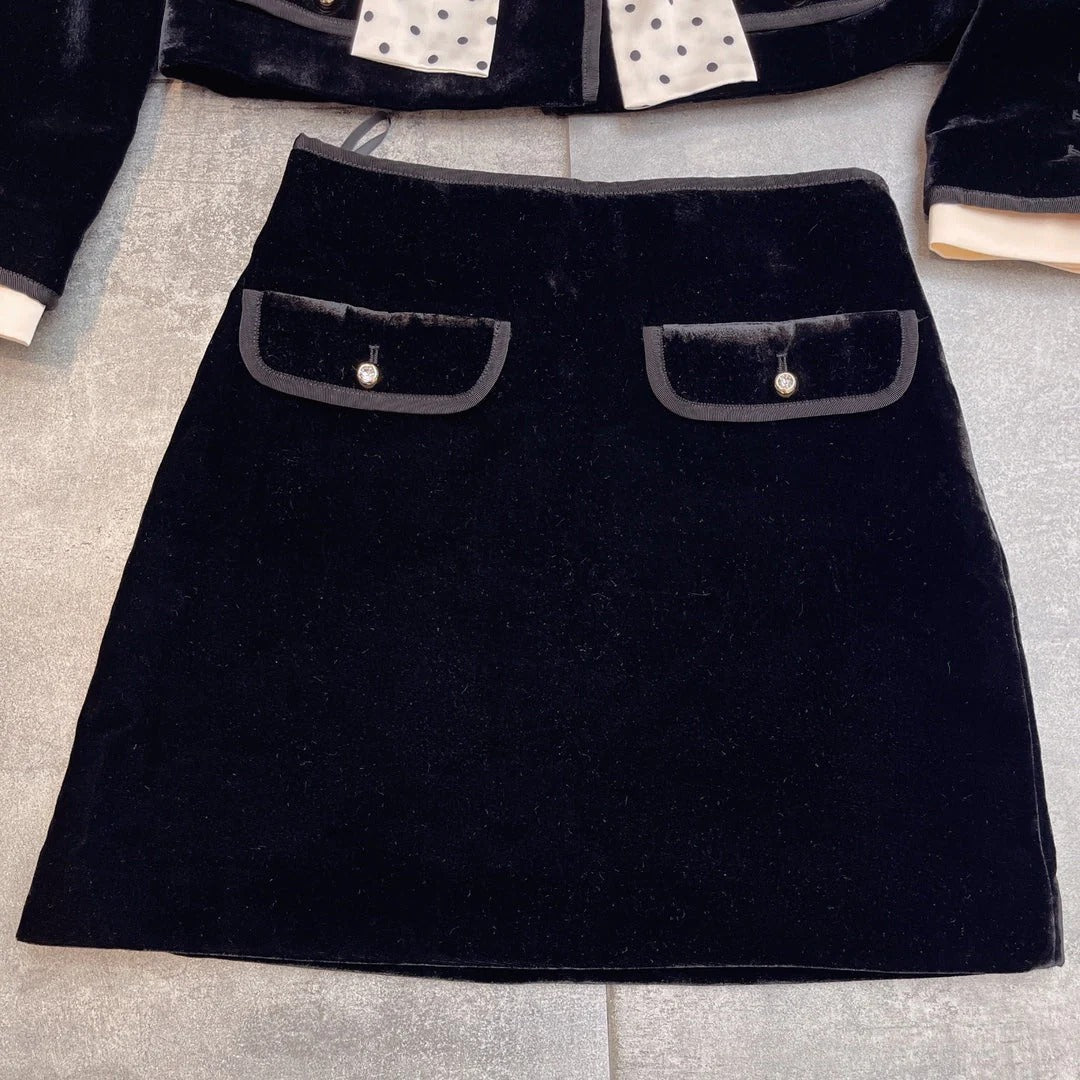 MIUMIU TOP AND SKIRT SET STYLE 775
