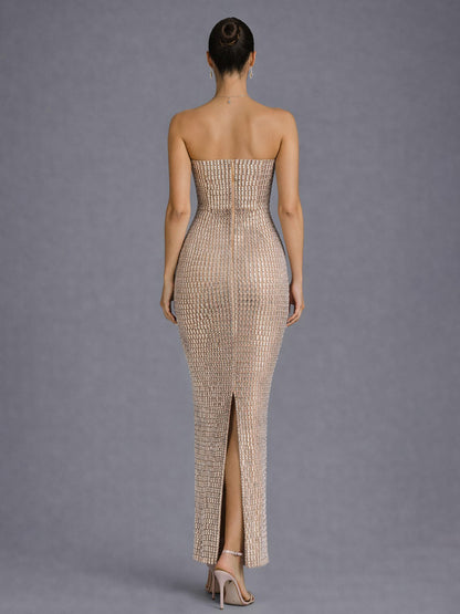 Marissa Embellished Bandeau Maxi Dress