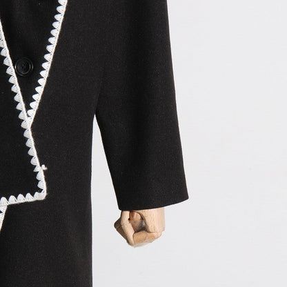 Long Sleeve Single Breasted Irregular  Casual Loose Cape Outerwear