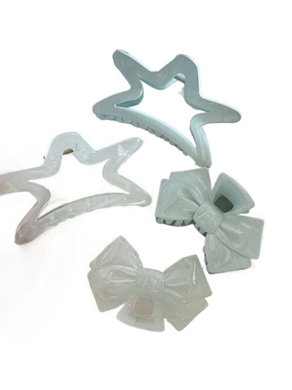 Clio - Blue Star or Bow Hair Clip - Chic &amp; Elegant