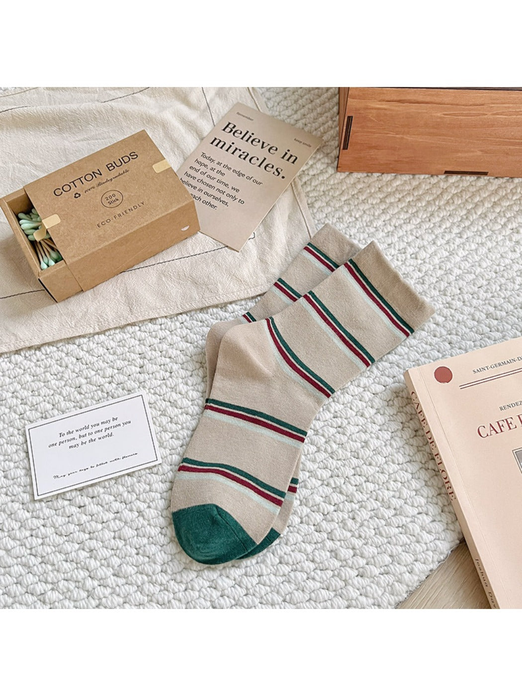Rufia - Striped Mid-calf Capsule Socks for Women