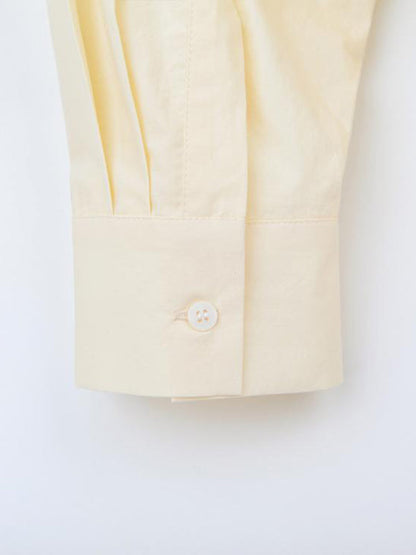 Long Sleeves Loose Buttoned Hollow Pleated Solid Color Split-Joint Lapel Blouses&Shirts Tops