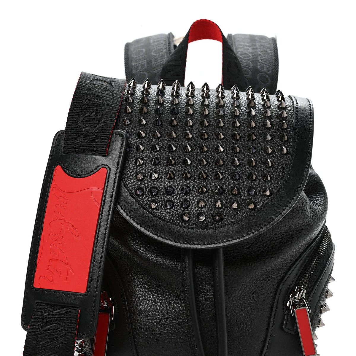 Calfskin Spiked Small Explorafunk Backpack Black