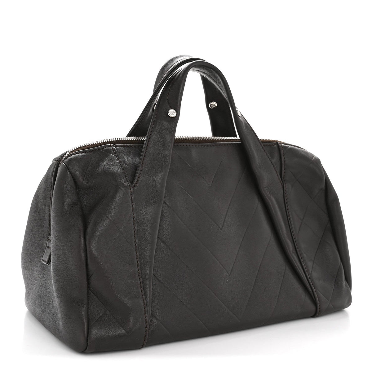 Calfskin Chevron CC All Day Long Boston Brown