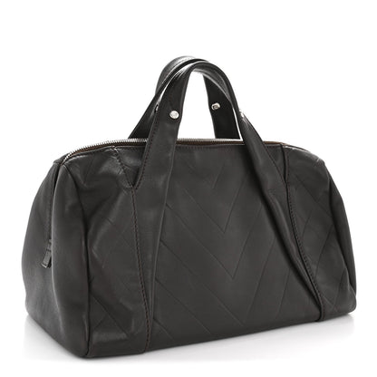 Calfskin Chevron CC All Day Long Boston Brown