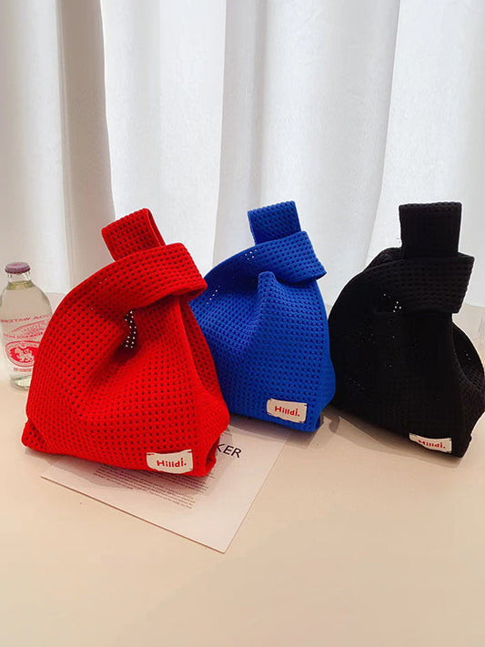 Hollow Letter Print Solid Color Handbags