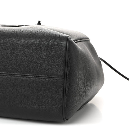 Calfskin Cuir Triomphe Cabas Drawstring Black